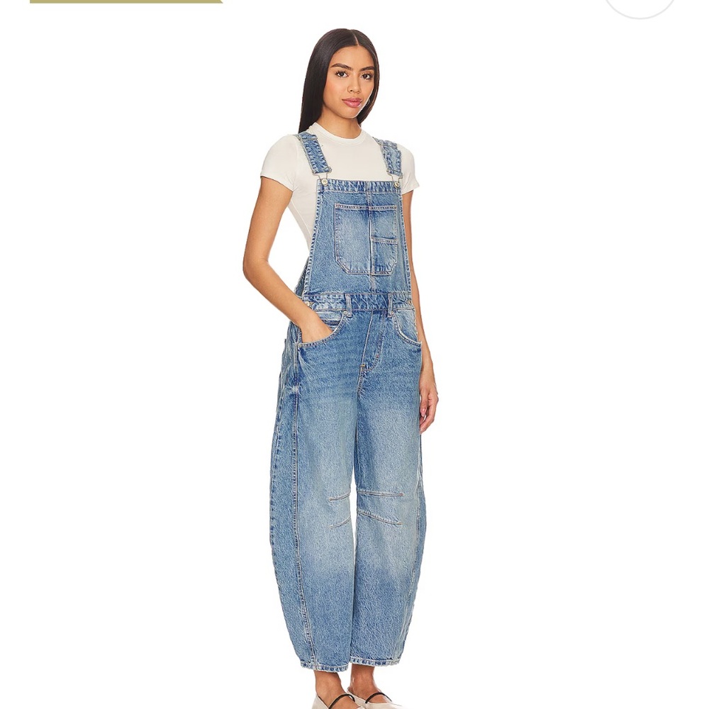 Women’s Free People Good Luck Barrel Overalls size Large